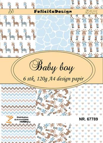 Design papir A4 - Baby boy