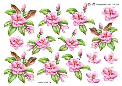 3D ark HM-design Flot lyserød blomst