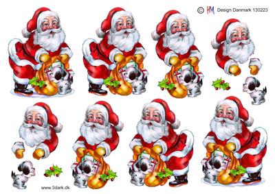 3D ark HM-design julemand med gaver og hund