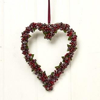 Hjerte med røde bær 7858