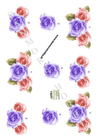 3D ark Dan-design roser i lilla og lyserød