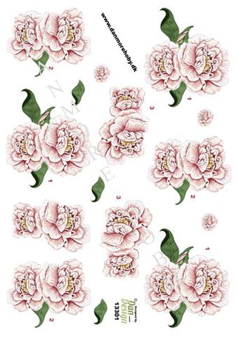 3D ark Dan-design roser i rosa farver