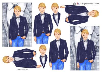 3D HM-design dreng i blå jakke