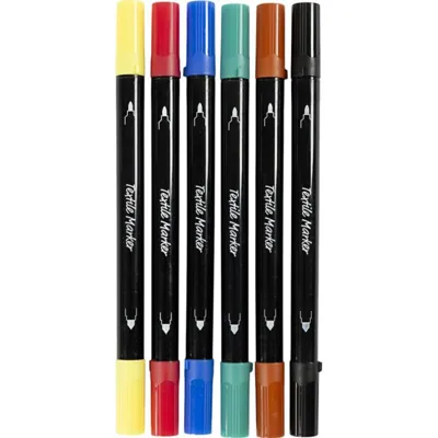 Tekstiltusch 2,3 + 3,6mm sæt med 6 standardfarver