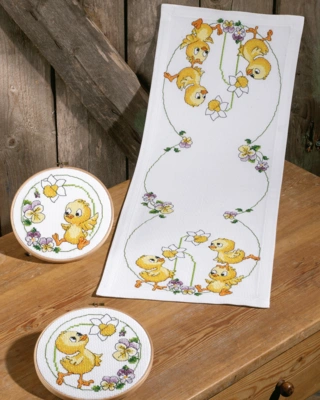 Broderi påskeløber 34 x 95cm