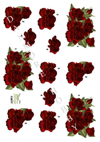 3D ark Dan-design rød roser