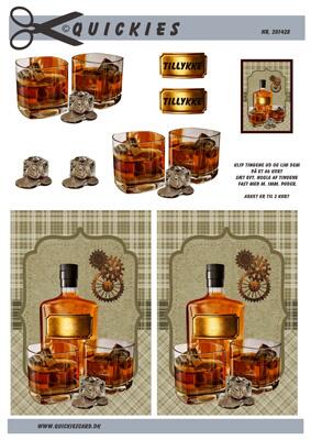 3D ark Quickies Whisky og glas