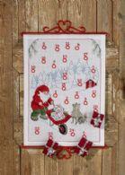 Julekalender Julemand med trillebøre, 32 x 43cm