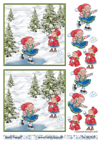 3D ark Barto design Julebillede med nisserbørn