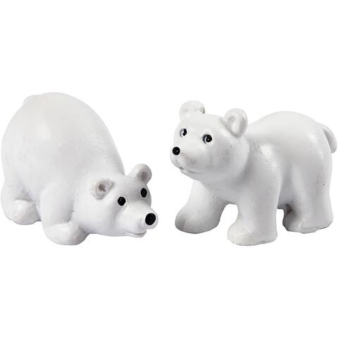 Minifigurer 30 x 45 mm, hvid, isbjørne, 2stk.