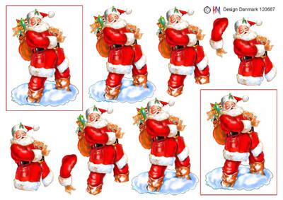 3D ark HM-design Glad julemand med gavesæk