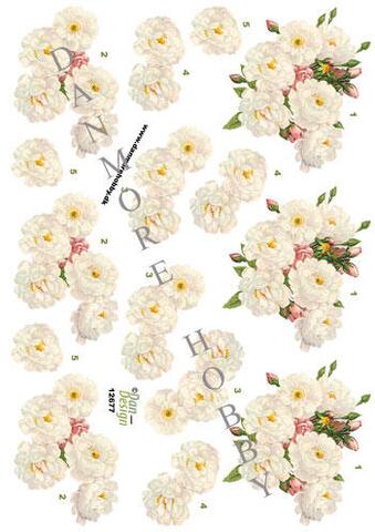 3D ark Dan-design hvid blomst