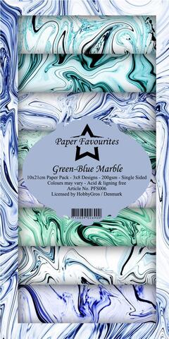 Paper Favourites Slim Card "Green-Blue Marble" 24ark PFS006