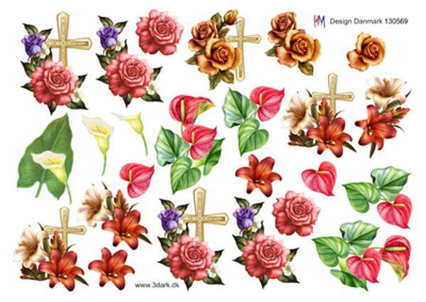 3D ark HM-design Forskellige små blomster motiver
