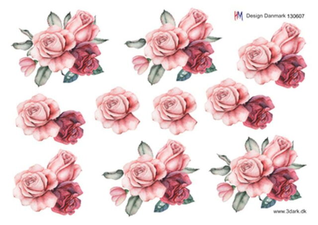 3D ark HM-design 3 smukke roser