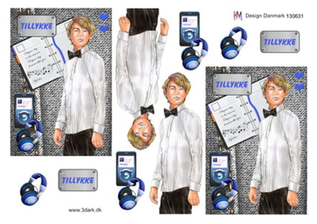 3D ark HM-design Konfirmand dreng, kalender og hørebøffer