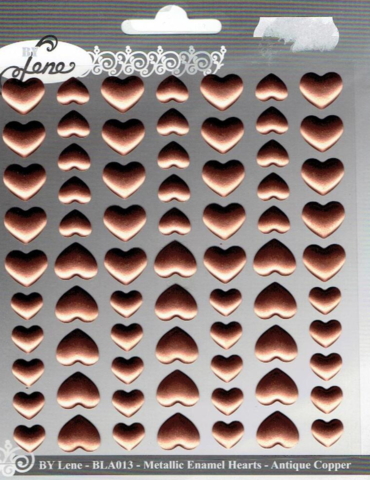 BY Lene Metallic Enamel Hearts "Copper - 70pcs" BLA013