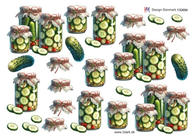 3D ark HM-design Syltede agurker på glas
