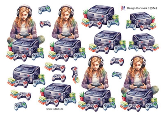 3D ark HM-design Pige med PlayStation