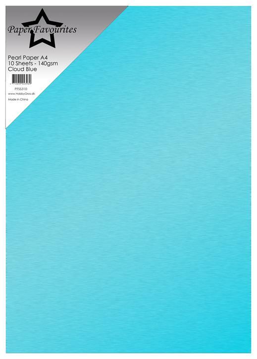Paper Favourites Pearl Paper 10ark, 140gr. "Cloud Blue" PFSS310