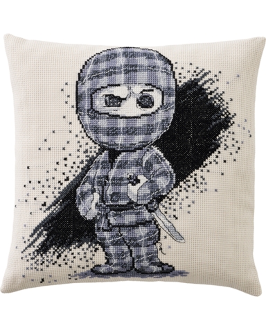 Broderi pude, 40x40cm, Ternet Ninja Figur