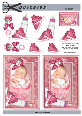 3D ark Quickies Sovende babypige og babyting