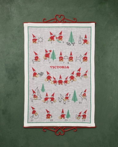 broderi julekalender 48x71cm, Nisser Julekalender