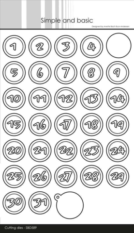 Simple and Basic die "Numbers in a circle" SBD589