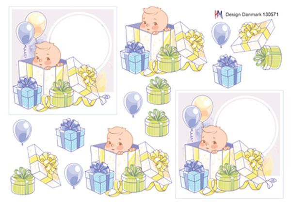 3D ark HM-design Babydreng med balloner