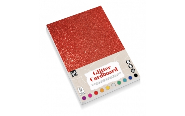 Karton A4 Glitter, 200g, 10ark ass.