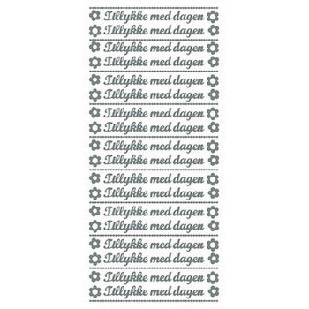 Sticker 3439 Tillykke med dagen sølv