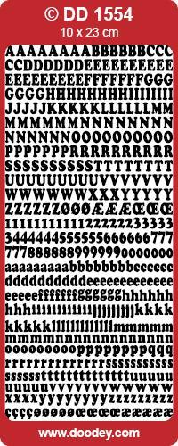 Stickers Bogstaver og tal 6mm 1554 Sort