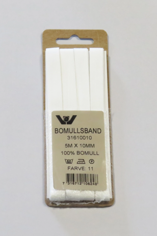 Bændel 10mm. 5mtr. sb hvid
