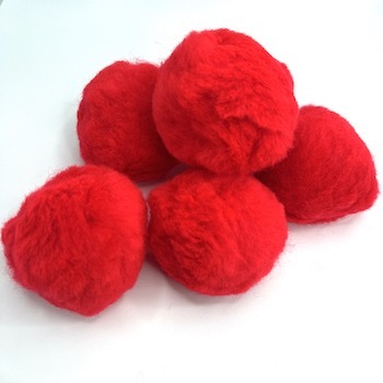 PomPon 40mm rød 12stk.