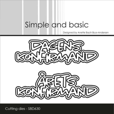 Simple and Basic die "Dagens konfirmand/Årets konfirmand" SBD630
