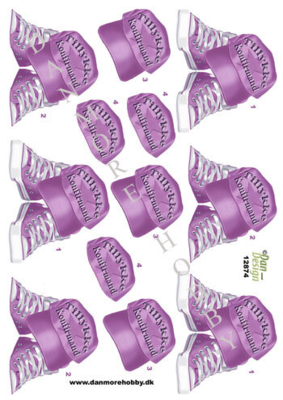 3D ark kasket og Conversestøvle lilla