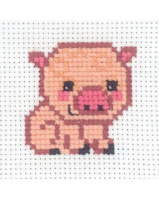 Børnebroderi gris 8x8cm