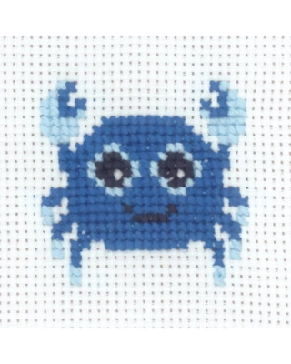 Børnebroderi krabbe 8x8cm