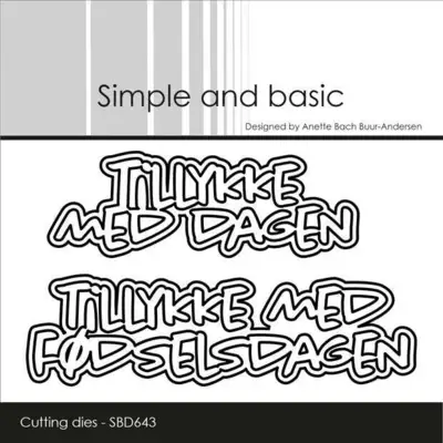 Simple and Basic die "Tillykke med dagen" SBD643, udsolgt