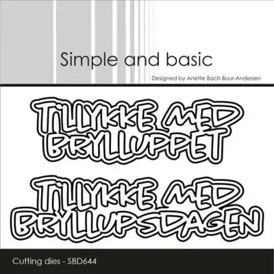 Simple and Basic die "Tillykke med brylluppet" SBD644