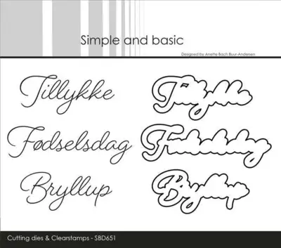 Simple and Basic die + clerstamp "Danske tekster" SBD651