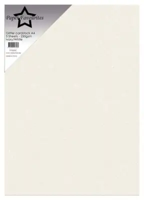 Paper Favourites Glitter Cardstock "Ivory/White" PFSS202