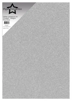 Paper Favourites Glitter Cardstock "Fine Silver" PFSS203