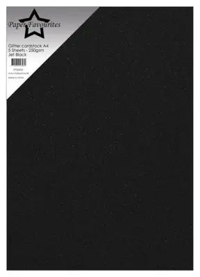 Paper Favourites Glitter Cardstock "Jet Black" PFSS204