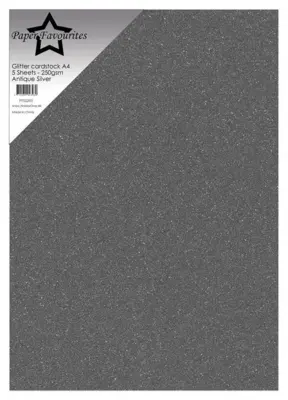 Paper Favourites Glitter Cardstock "Antique Silver" PFSS205