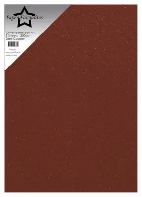 Paper Favourites Glitter Cardstock "Dark Copper" PFSS207