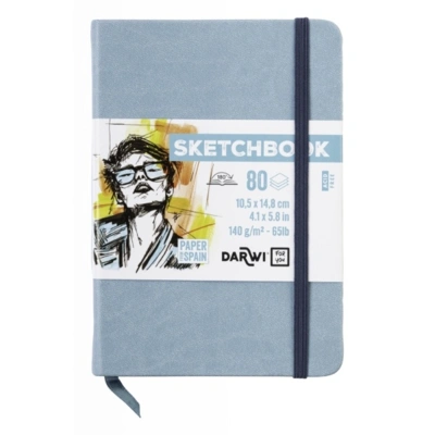 SKETCHBOOK A6 80 blade 140G SOFT BLÅ