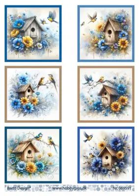 3D ark Barto design blå blomst