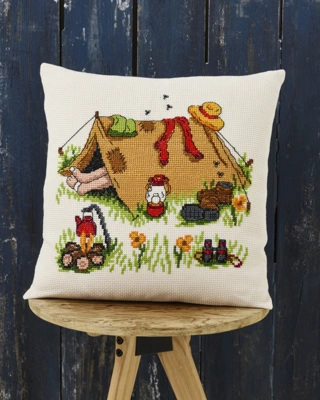 Broderi pude Telttur 40x40cm