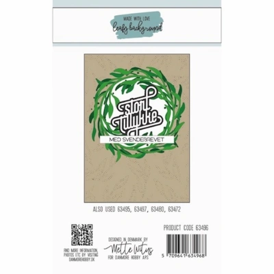 Dies Made With Love Leafy background